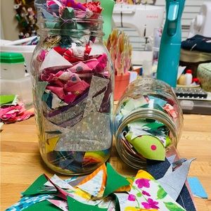 Jar of triangle scraps